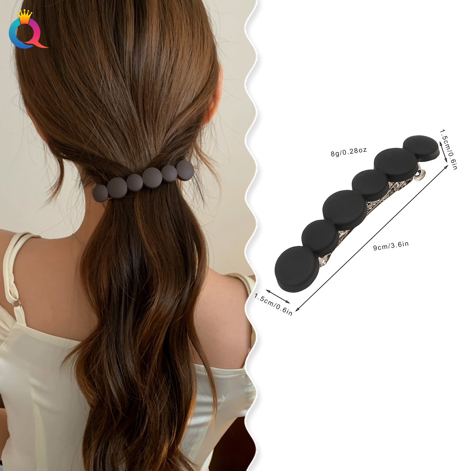 Wholesale of Qiyue Amazon matte hair clips, semi-tied hair spring clips, hair clips, hair accessories, side clips, bangs clips and headwear details Picture