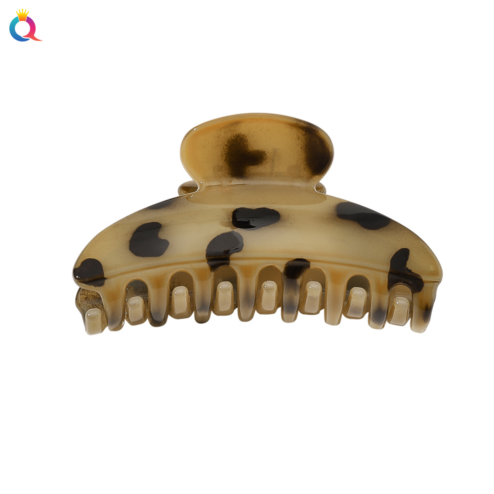 Qiyue's new faux acetic acid hair clips, fashionable leopard print hair clips, geometric clips for ponytail, hair clips and hair accessories Item Picture