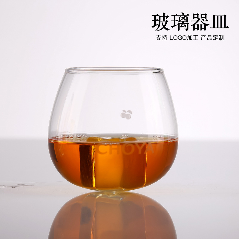Glass water cup, embossed and engraved trademark LOGO printing processing, water transfer printing, embossed film, sandblasting and engraving details Picture