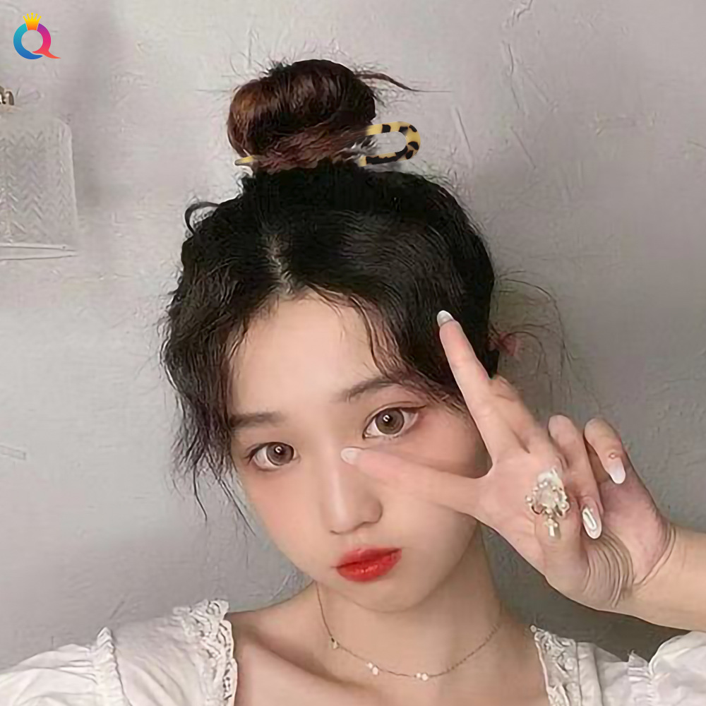 Qiyue Cross-border's new acetate board hair clips, marble forest series U-shaped hairpins and hairpins, simple hair accessories details Picture