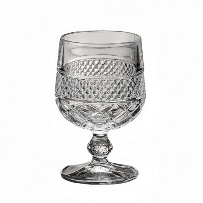 Nordic and European-style carved low-stemmed foreign wine glasses, household vintage brandy glasses, tall glasses, whisky glasses, water glasses Item Picture