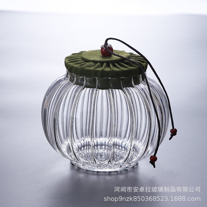 Chinese-style household sealed glass tea canister, Nordic-style snack storage box, flower tea and sugar bottle jar, food grade details Picture