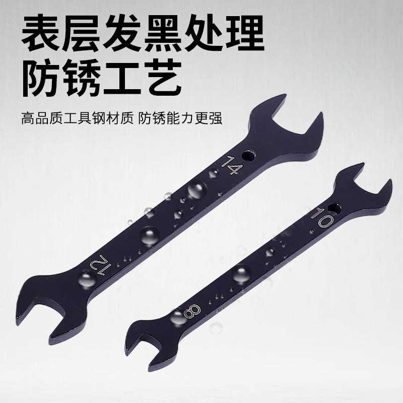 Wholesale double-head open-end wrenches, multiple specifications of thickened heavy-duty and extra-large dual-purpose customized enlarged wrenches Specification drawing