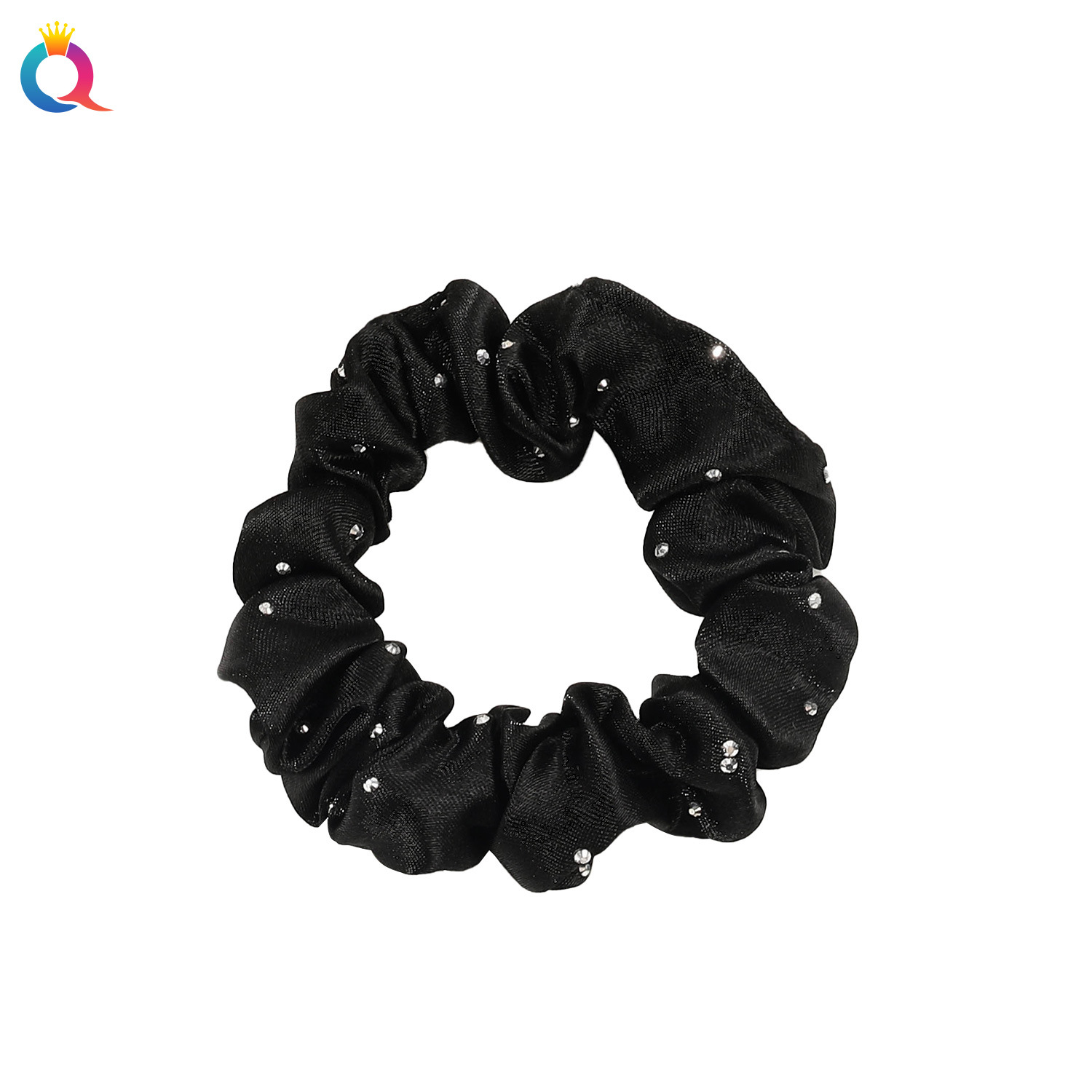 Wholesale of Qiyue high-end diamond-shaped hair ties, colored Ding large intestine hair bands, high-elasticity rubber band hair ties and feminine hair accessories Item Picture