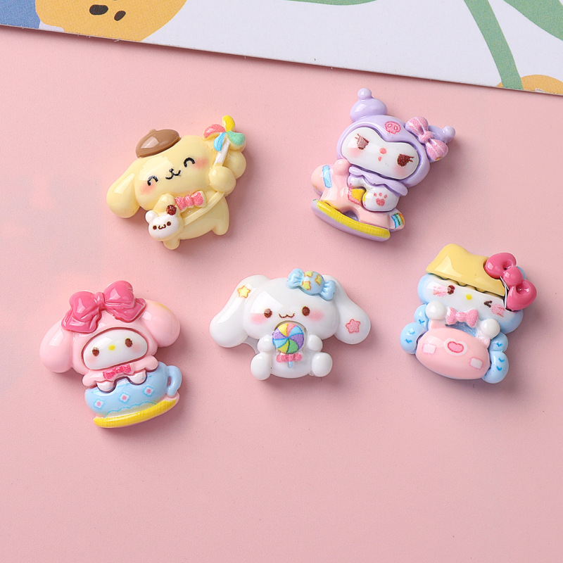 Wholesale of new glossy resin cartoon trinkets, diy hair clips, headwear, phone cases and other accessory materials full figure