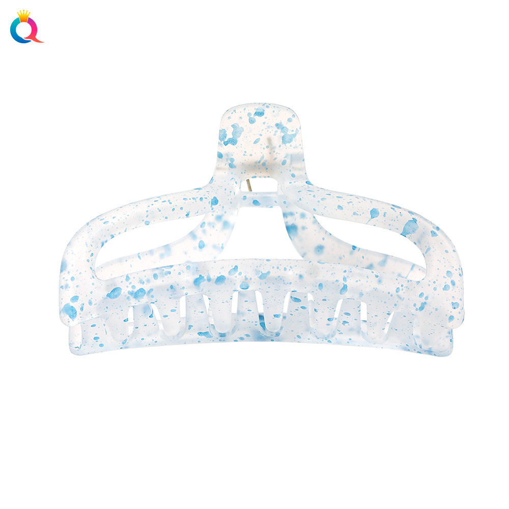 Qiyue Korean-style simple hair clips with ink-wash color dots, personalized hair grips, matte transparent back head, updo hair grips, hair accessories for women Item Picture