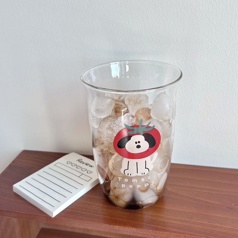 Homemade tomato puppy glass cup, girlish glass coffee cup, cold brew cup, latte breakfast, home milk cup Application Scenario