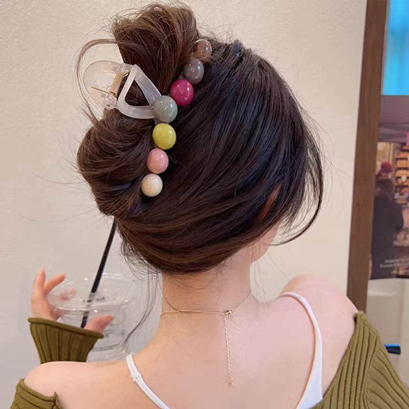 Cute rainbow candy hair clips, high-end feminine charm, new heart-shaped claw clips, popular shark clips, large hair clips and hair accessories Specification drawing