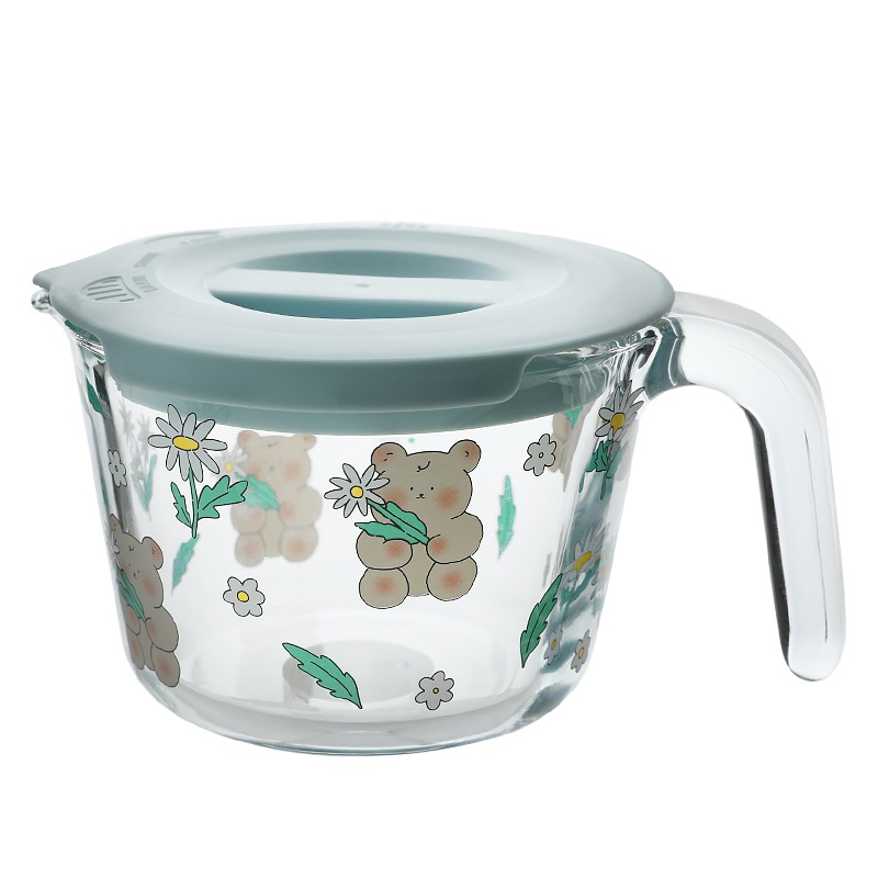 【 Boli Mei 】 Daisy Bear High Borosilicate Glass Measuring Cup, Baking Glass Cup, Glass Bowl, Microwave oven Item Picture