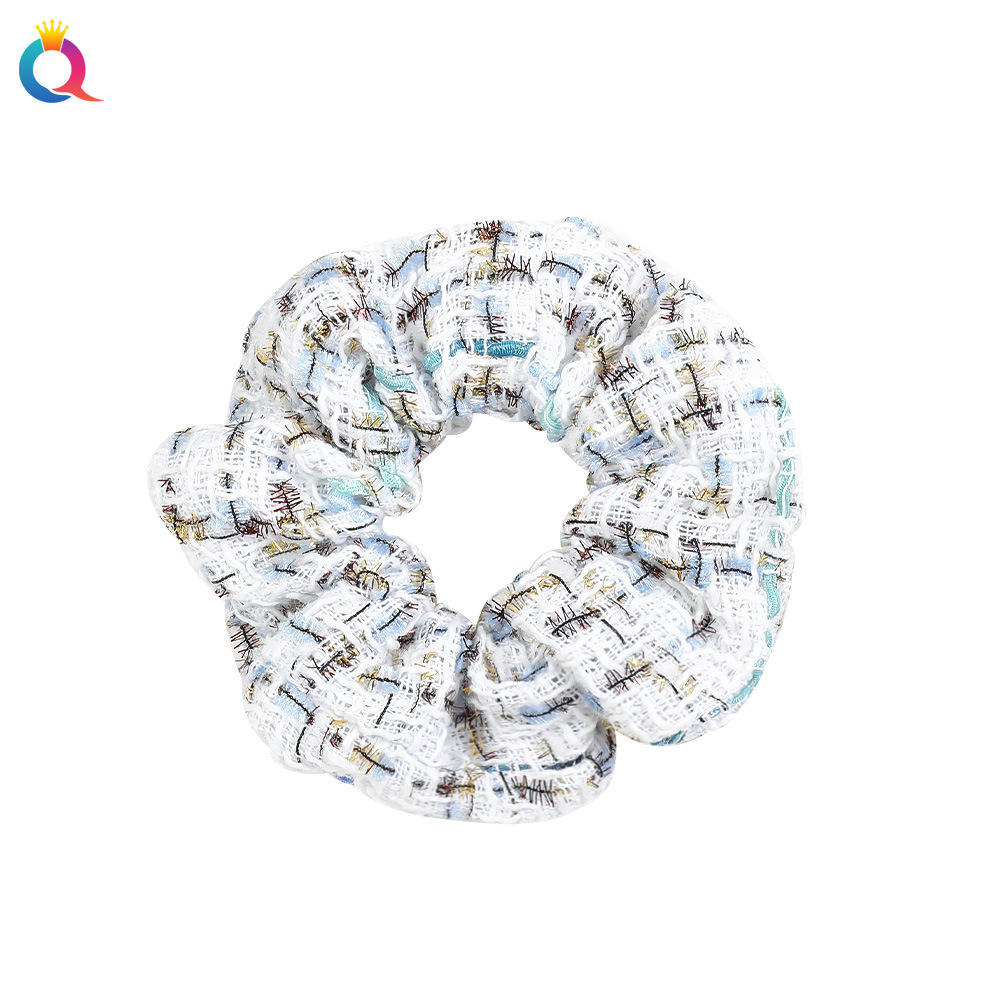 Qiyue Cross-border Small Fragrance Large Intestine Hair Band, women's high-end retro hair tie, elegant hair tie and hair accessory wholesale Item Picture