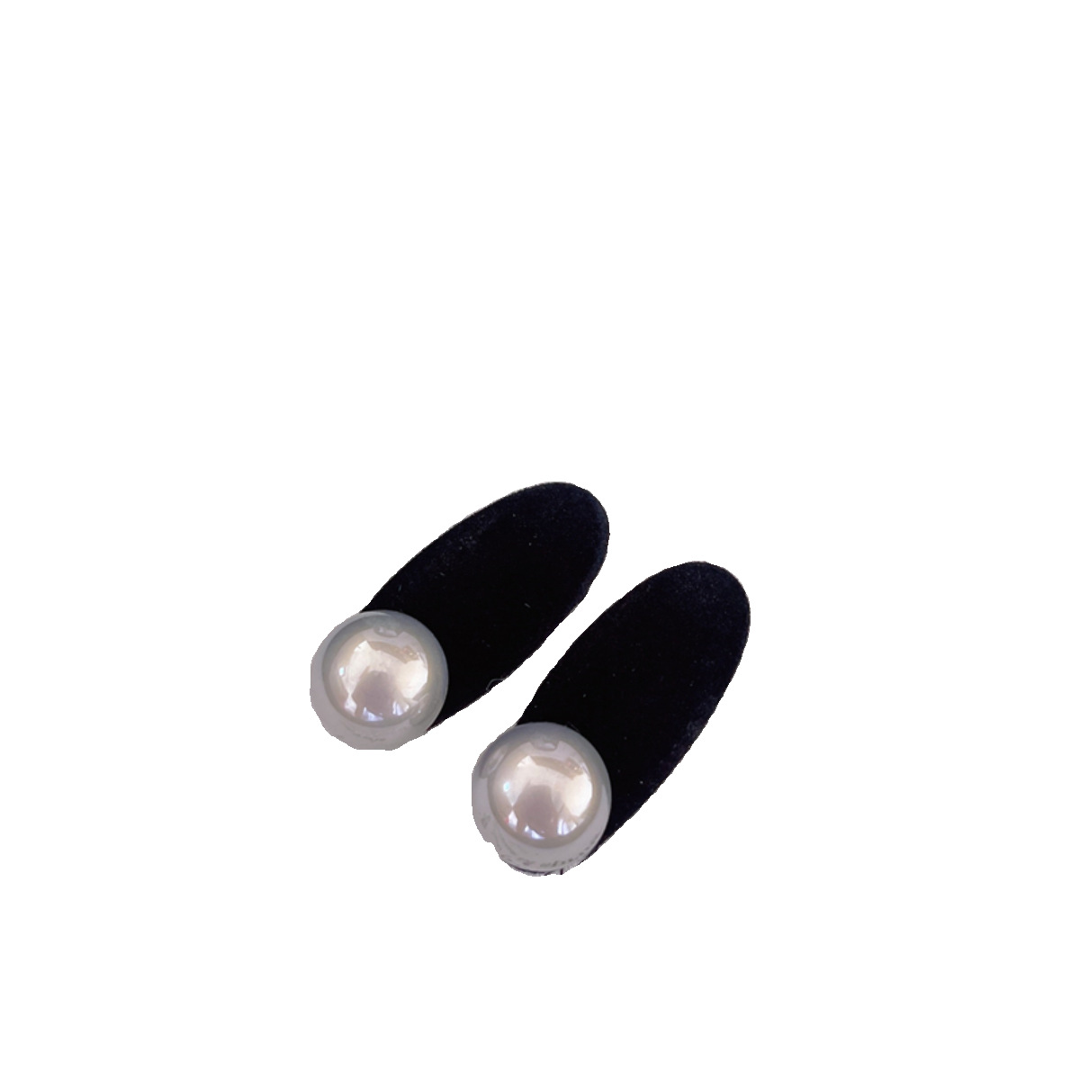 Retro black velvet grey pearl sparkling diamond hair clips, elegant and simple forehead hairpins, bangs, fringe clips, and grab clips Item Picture