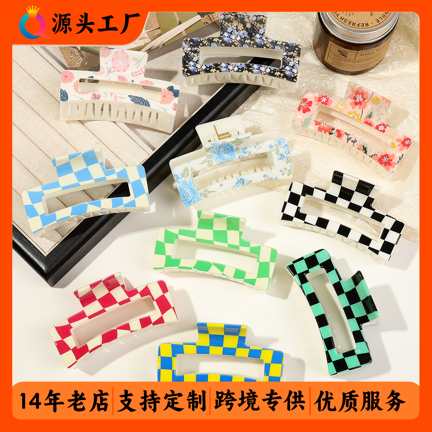 Wholesale of Qiyue Cross-border's new UV-printed summer fresh shark clip clip, Korean-style high-end hairpin headwear full figure