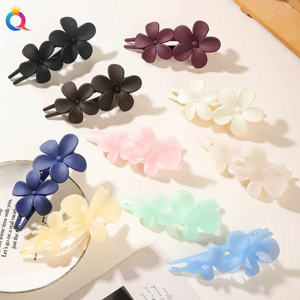 Wholesale of Qiyue flower duckbill hair clips, sweet back of the head headwear, high-end female butterfly hair clips and hair accessories full figure