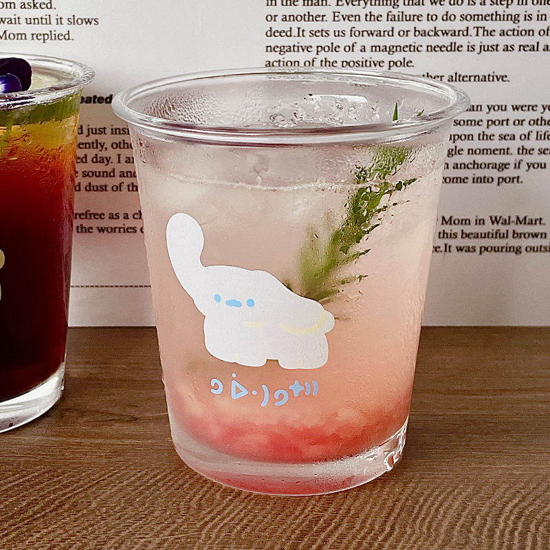 Bolimei Korean InS-style glass cold brew coffee cup, rabbit water cup, glass cup, large-capacity drinking cup Application Scenario