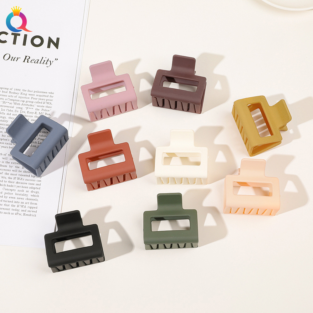 Qiyue Cross-border Small square clips, ins shark clips, high ponytail grab clips, simple headwear and hair accessories wholesale full figure