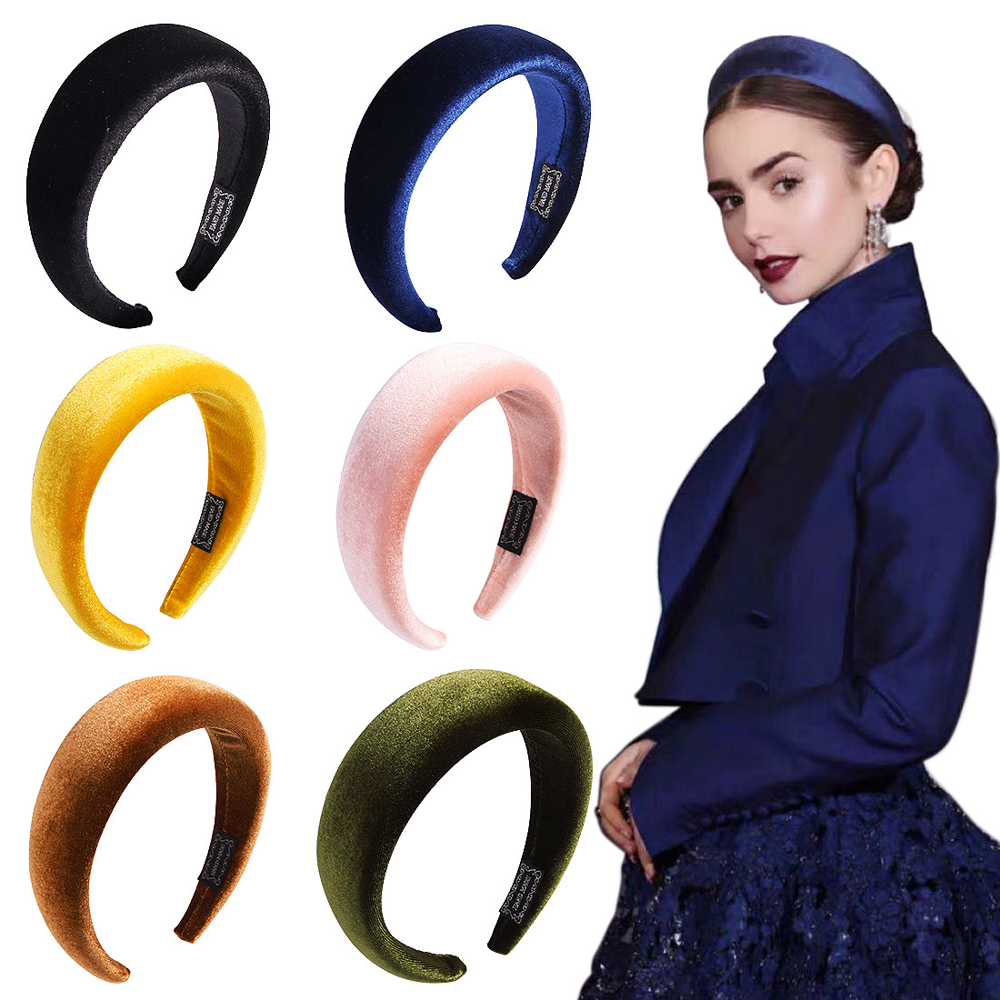 Qiyue Korean version New Fashion hair accessories Sponge hair band Women wide edge headband Cross-border headwear wholesale E3 full figure