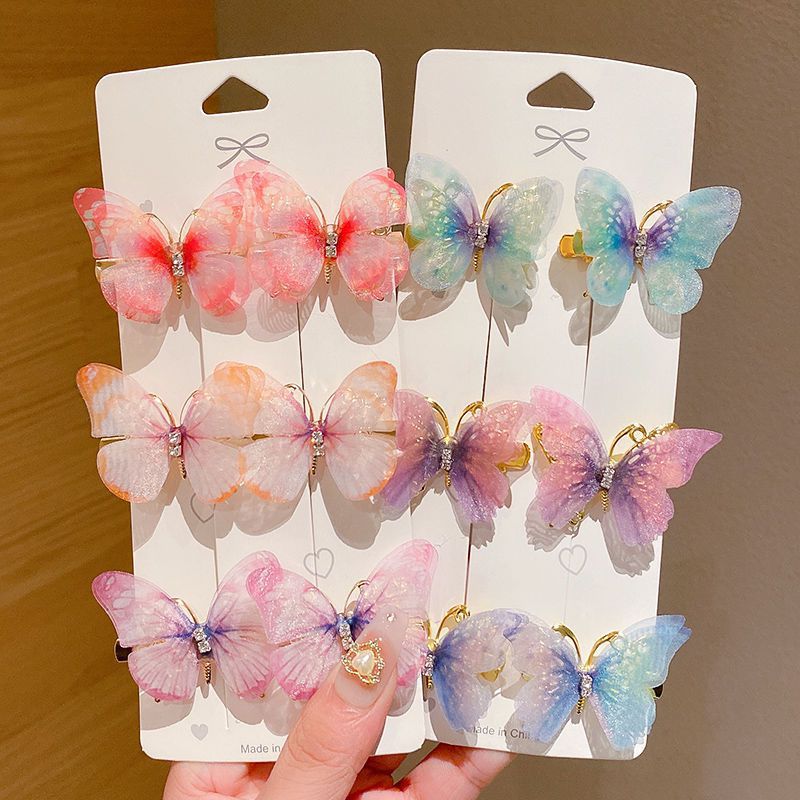Butterfly hair clips, girl princess, super cute fairy, children's hair accessories, headwear wholesale, hair clips, bangs clips, side clips full figure