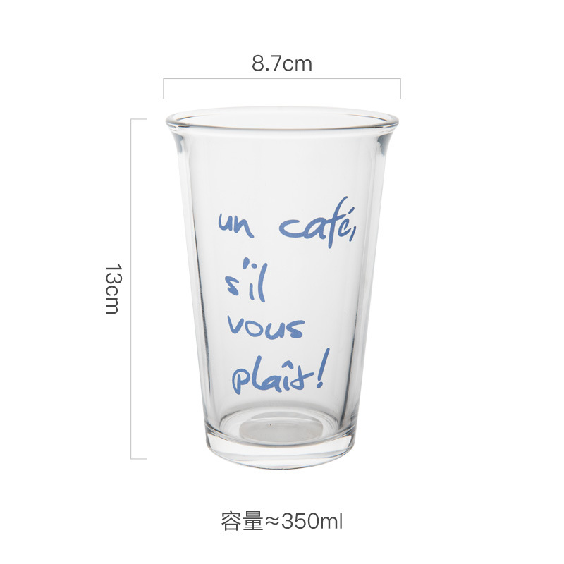 A vlog of the same style on ES and Instagram by a popular blogger features French-style letter glass cups, milk cups and coffee cups Item Picture