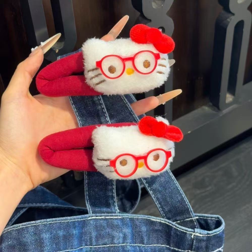 Autumn and winter cartoon plush hair clips, cute cat bye-bye clips, Japanese and Korean girl bb clips, forehead bangs clips, large hair clips full figure