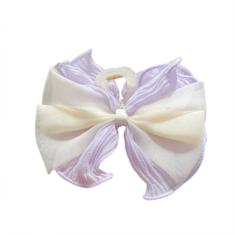 French-style bow, large hair clip, high-end female feel, back head updo, grappling clip, fresh and cute shark clip hair accessory Item Picture