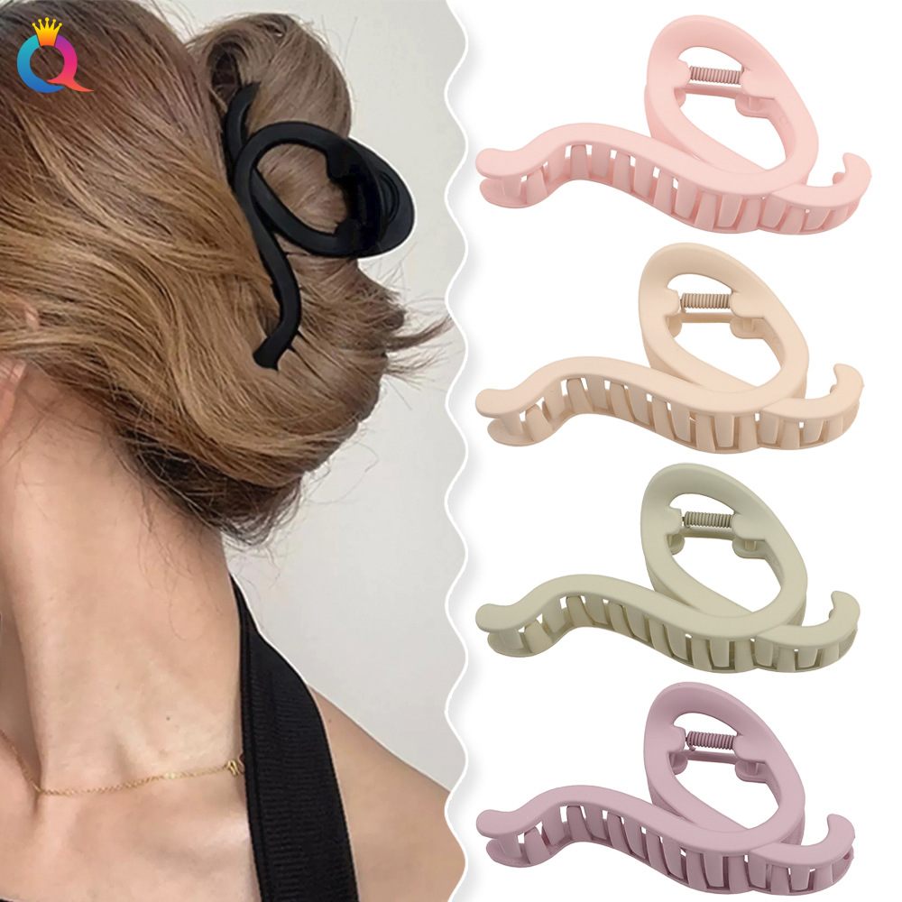 Qiyue Cross-border frosted hair Clips, large shark hair clips, back of the head, fashionable updo hair clips, hair accessories wholesale details Picture