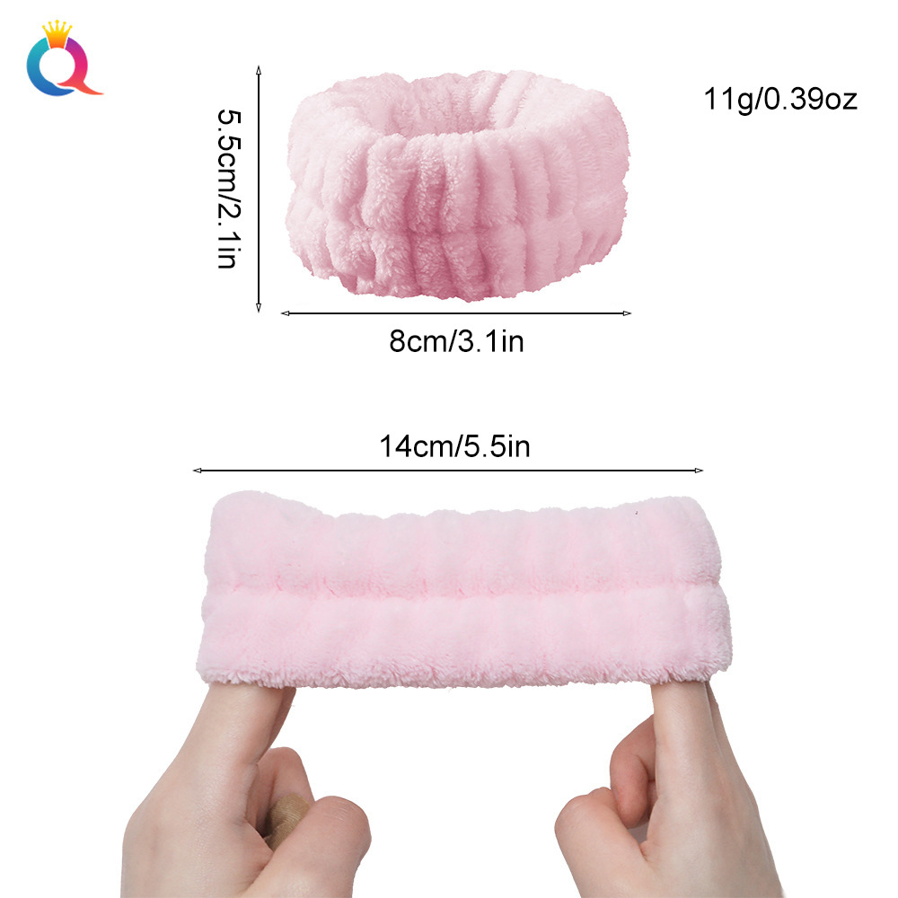 Qiyue Cross-border Amazon Coral Fleece Waterproof Face Wash Wrist Strap, Flannel Absorbent Sweat Wipe Headband, Sports Hair band Application Scenario
