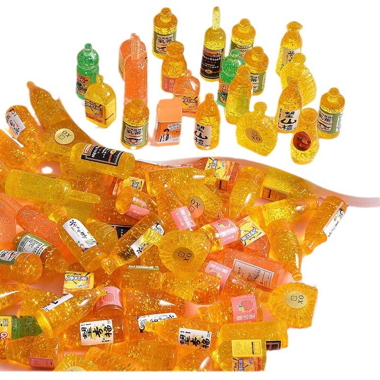 Wholesale of mini creative miniaturized food toys, handcrafted materials and accessories for convenience stores with luminous simulation wine bottles Item Picture