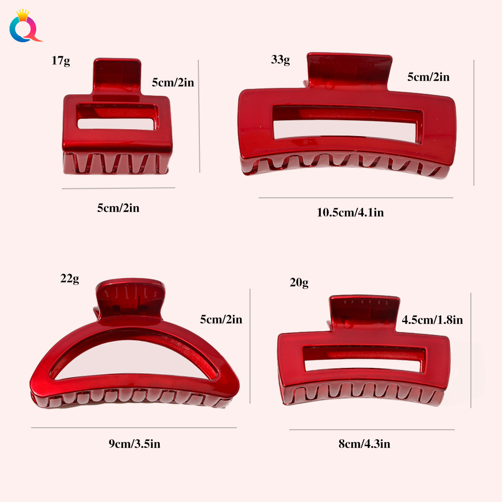 Qiyue New Year Hair Accessories - Red hair clips, festive grab clips, updo hair, shark hair clips, grab children's New Year accessories wholesale Application Scenario