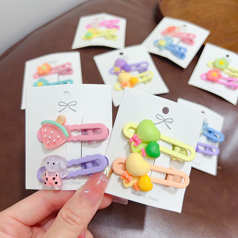 Baby hair clips, Korean girls' bangs clips, princess headwear, cute cartoon little animals, girls' fashionable duckbill clips full figure