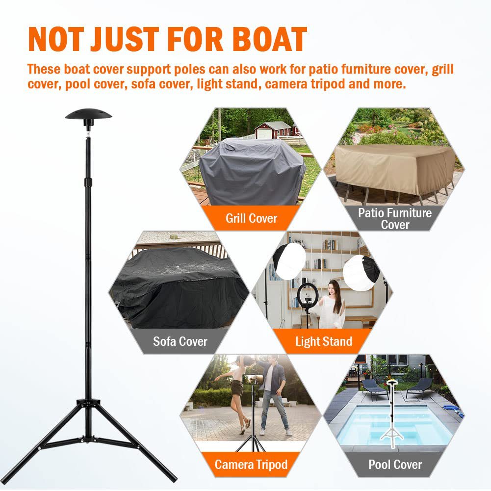 Adjustable Boat Cover Support Poles 2-piece set Application Scenario