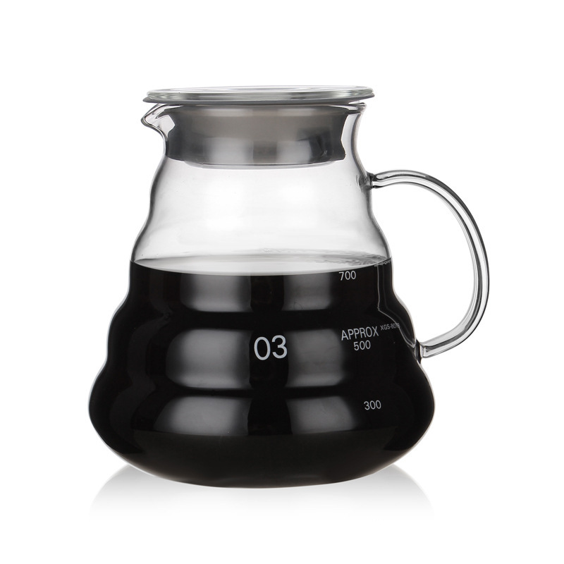 High borosilicate glass hand-brewed coffee sharing pot set, home glass stainless steel filter cloud pot coffee pot Item Picture