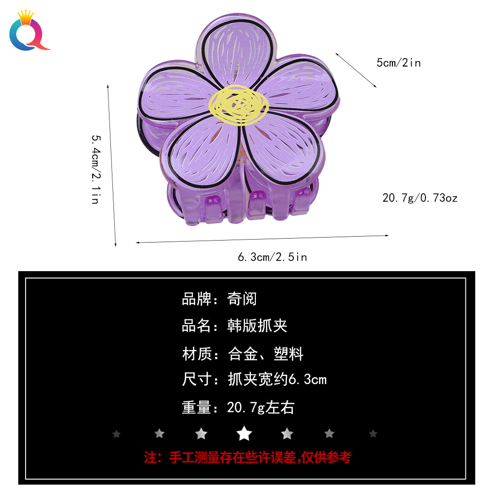 Wholesale of Qiyue hand-painted graffiti flower hair clips, acrylic grabbers, back head curls, hair grabbers, shark hair accessories Application Scenario