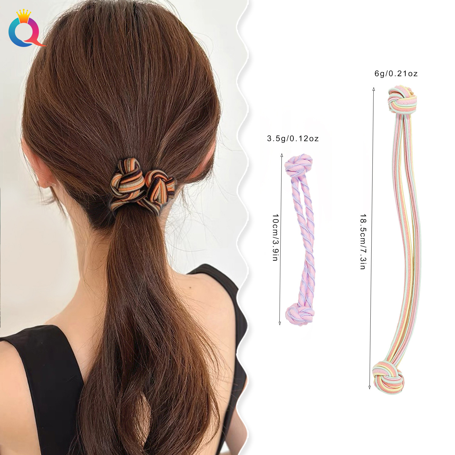 Qiyue Cross-border high-elasticity hair bands, hair ties, women's ponytails, durable without damaging hair, rubber bands, hair ties, and hair accessories wholesale details Picture