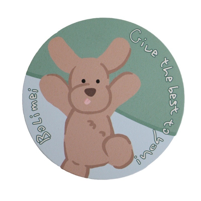 Bolimei's fresh and clean InS-style heat-resistant coasters, ceramic coasters, cartoon puppy heat insulation pads, and girlish coasters Item Picture