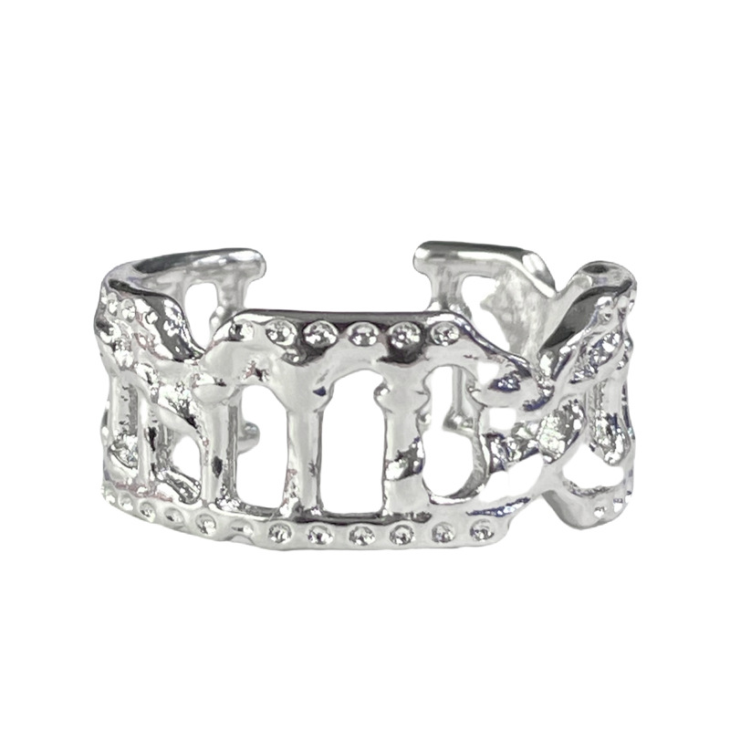 Niche couple rings for women, adjustable irregular texture, fashionable and individual index finger rings, cold style, simple and versatile, trendy Item Picture