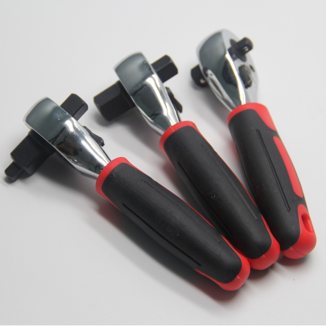 Factory direct sales of three-head three-purpose, double-head two-purpose, large, medium and small ratchet wrenches with short handles and mini sizes full figure