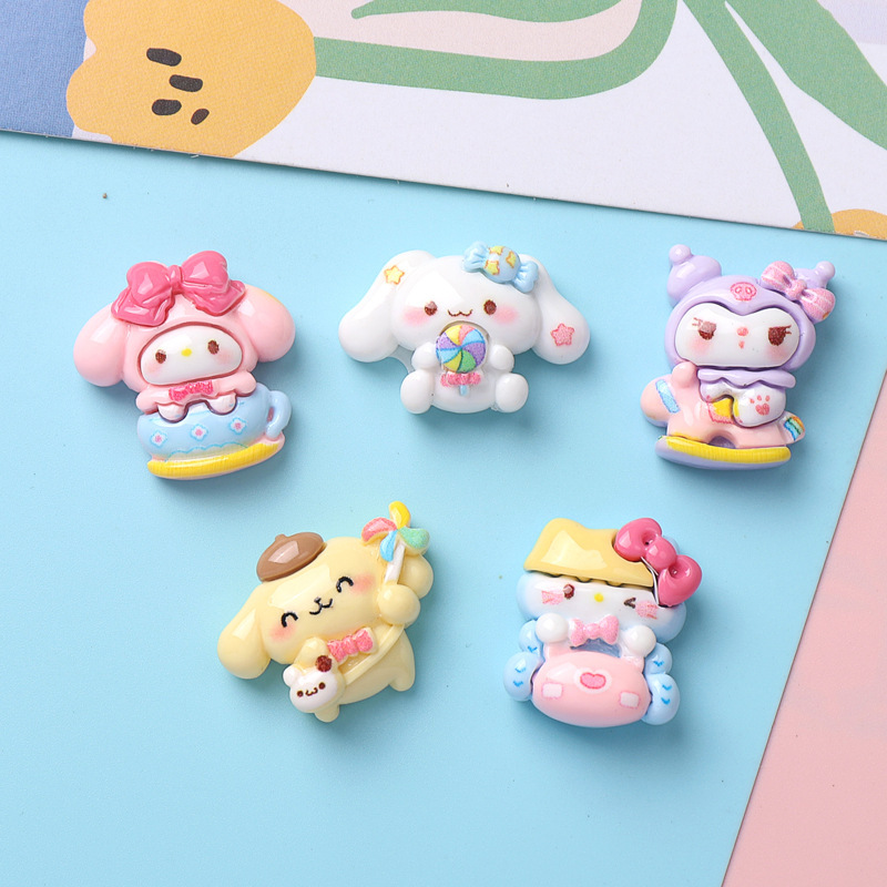 Wholesale of new glossy resin cartoon trinkets, diy hair clips, headwear, phone cases and other accessory materials Specification drawing