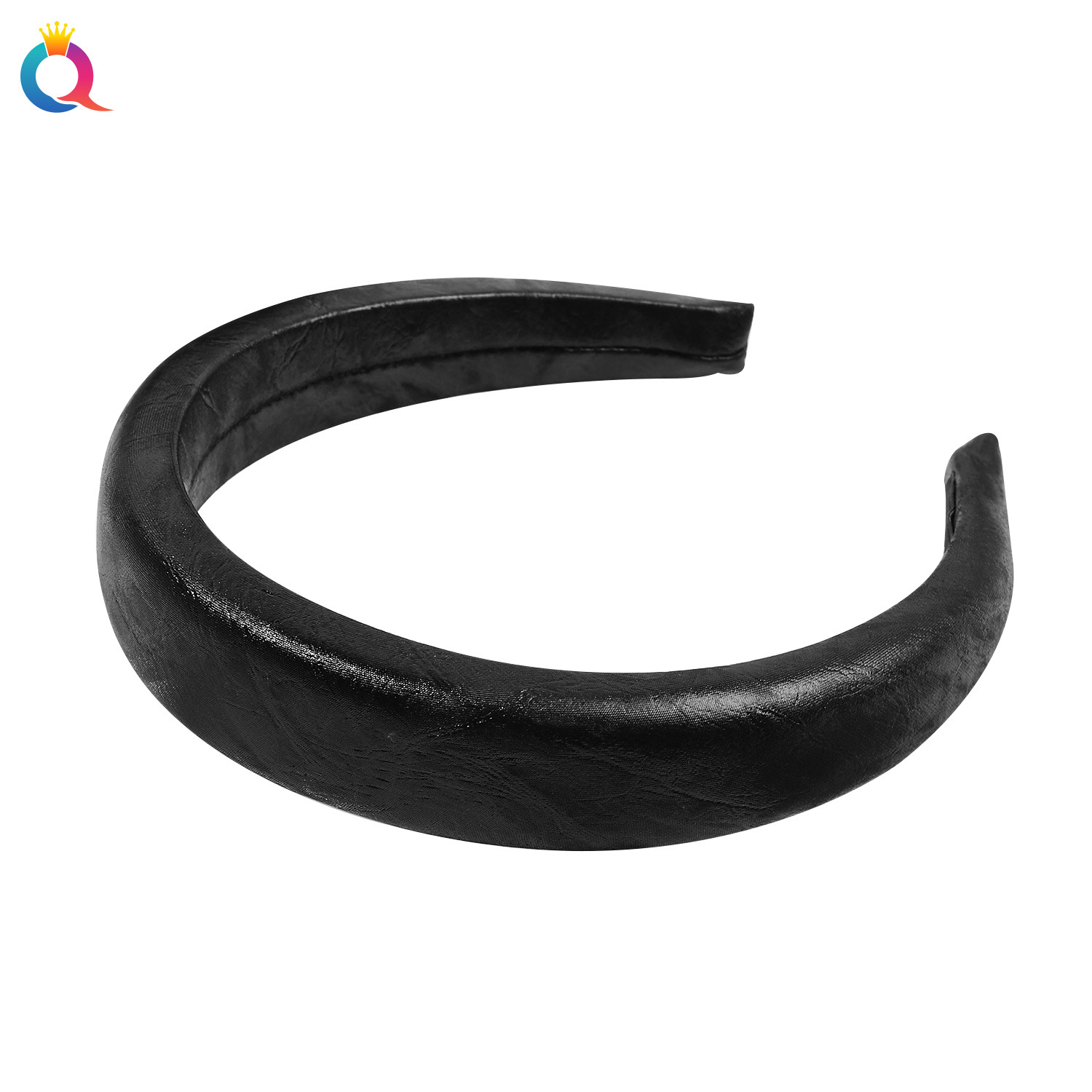 Qiyue Cross-border PU pleated hair Band, fashionable ins Hair lifting, face washing sponge, hair hole, simple women's headband, hair accessory batch Item Picture