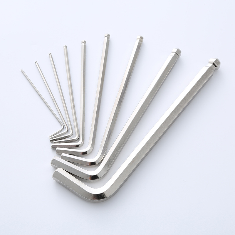 Factory direct supply of 9-piece sets of extra-long and medium-length Allen wrenches and 9-piece sets of nickel center balls Item Picture