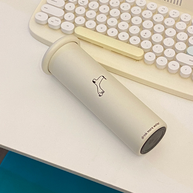 Self-made, niche, creative, cute dog-shaped lid, portable cup, 316 stainless steel insulated cup, straight cup, 300ml details Picture
