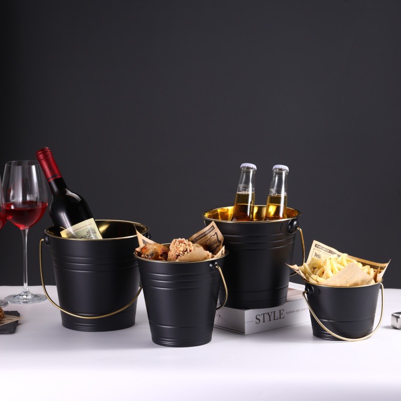 Commercial 304 stainless steel ice bucket, bar, KTV, champagne, beer, wine, hotel supplies, snack bucket, popular ice bucket factory details Picture