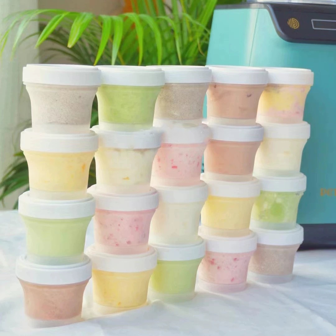 Internet-famous ice cream knocking cup, cold brew yogurt box, milk jelly pudding, dessert ice cream, burnt grass jelly, fruit scoop packed cup Specification drawing