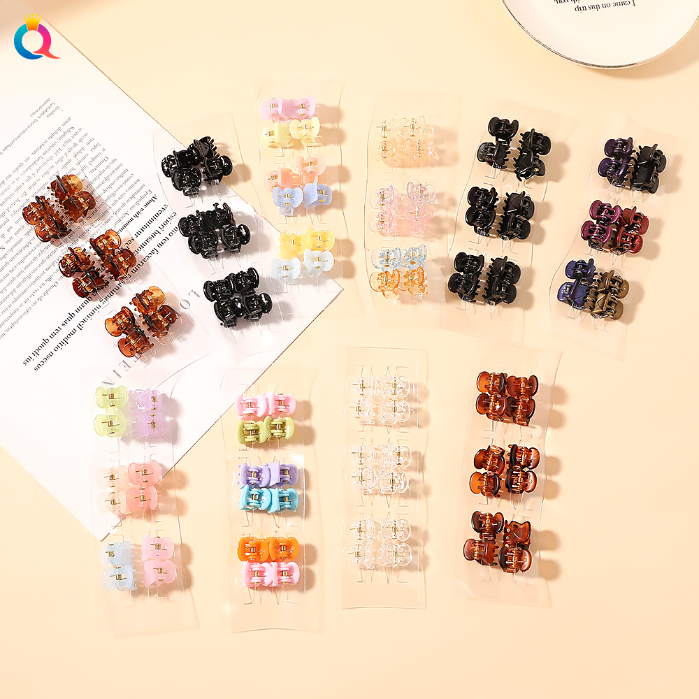 Qiyue Cross-border Mini Plastic Clip 12 pieces for small hair clips, bangs clips, hair clippers and hair accessories details Picture