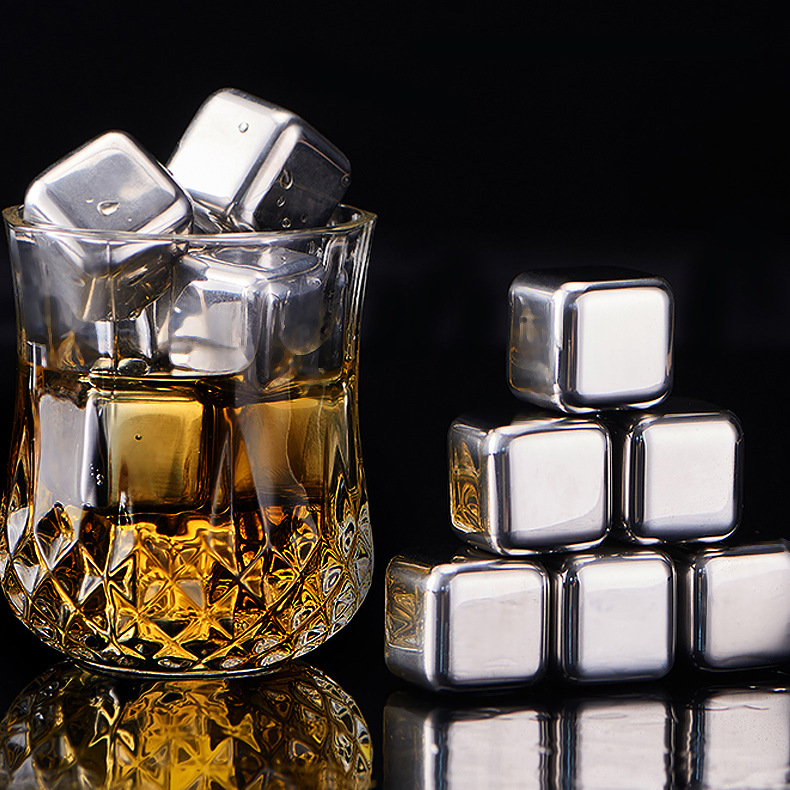 Food-grade household 304 stainless steel ice cubes, metal quick-freezing ice wine stones, whisky wine freezing wonder ice pellets Item Picture