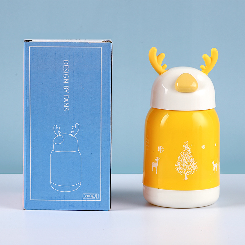 Creative glass deer cups, cute cartoon antler cups, Christmas spirit deer cups, opening gift advertising cups can be used as logos Application Scenario