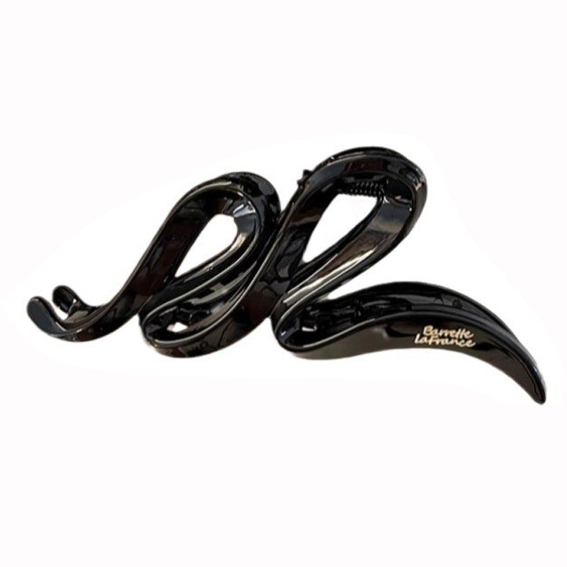 French letter hair clips and hair accessories, S wave shark clip at the back of the head, high-end style, large hairpin, thick hair clip, ins Item Picture
