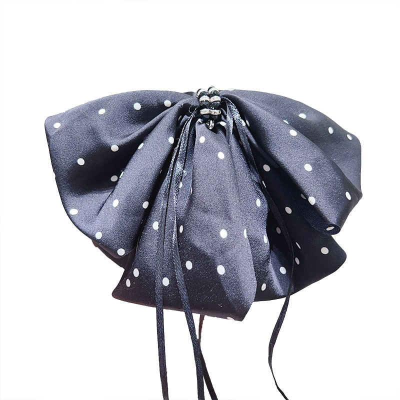 Sweet and elegant, half-tied hair clip, shark clip, high-end feel, bow, ribbon, grab clip, polka dot, ponytail clip, hair clip Item Picture