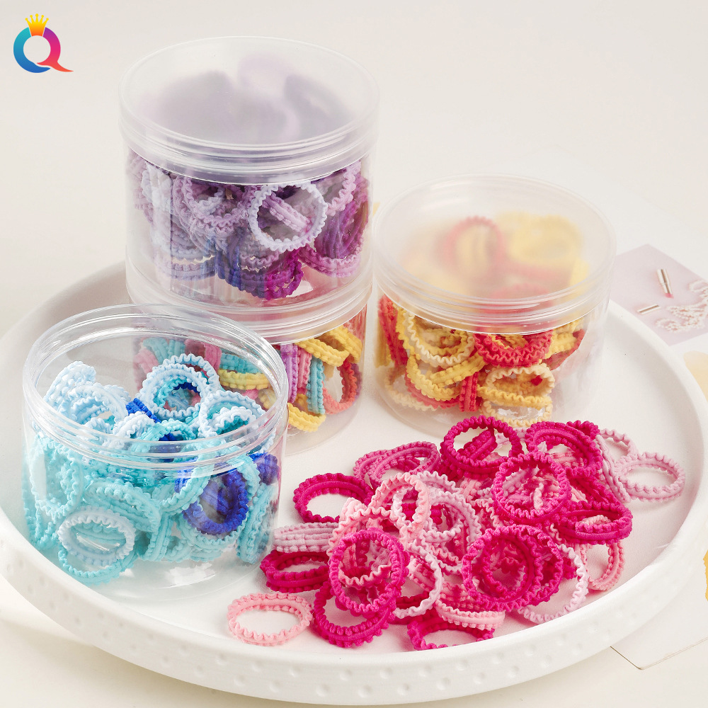 Wholesale of Qiyue candy-colored children's small towel bands, hair ties, high-elasticity hair ties, hair bands, hair accessories and headwear Specification drawing