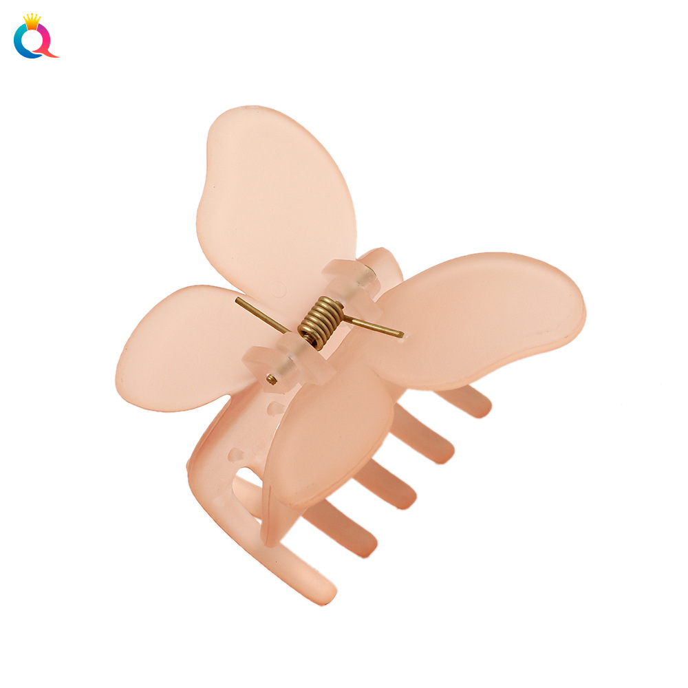 The Qiyue Korean version butterfly hair clip is elegant and stylish. It features a candy-colored matte claw clip with a shark clip on the back of the head Item Picture