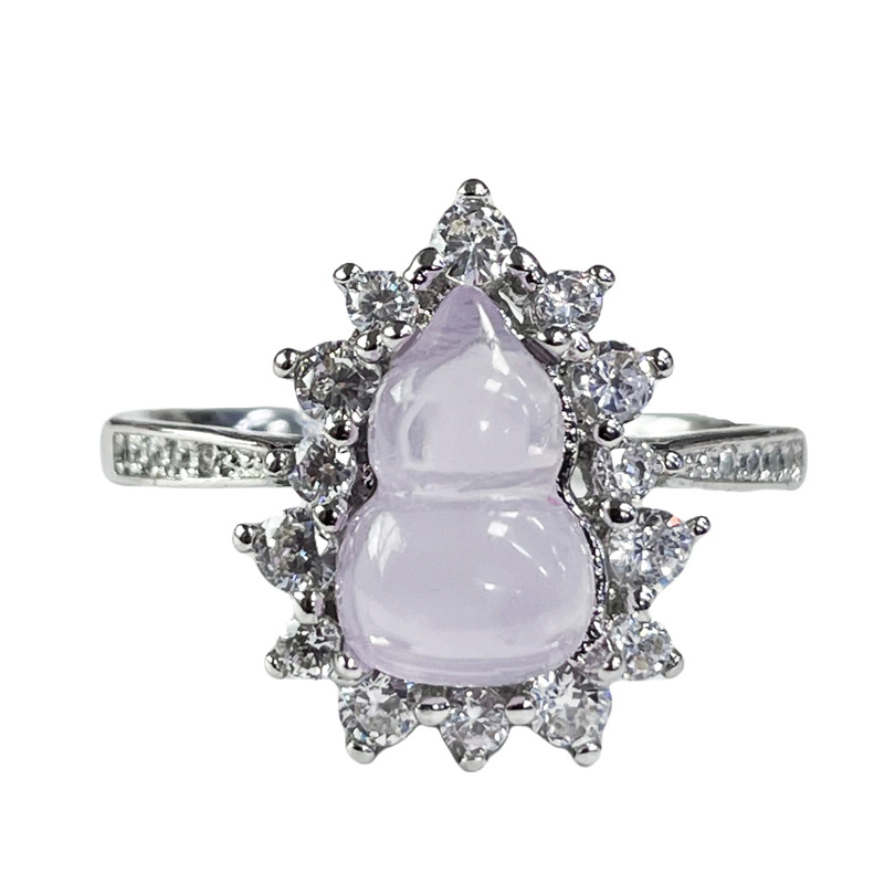 The new index finger ring with a retro, light luxury, ice-transparent texture and gourd design for women is simple, elegant, niche and unique as an accessory Item Picture